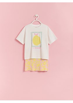 Reserved - Dzianinowa spódnica z wiskozą - pastelowy róż ze sklepu Reserved w kategorii Swetry dziewczęce - zdjęcie 186024498