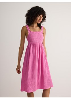 Reserved - Muślinowa sukienka mini na ramiączkach - różowy ze sklepu Reserved w kategorii Sukienki - zdjęcie 186026137