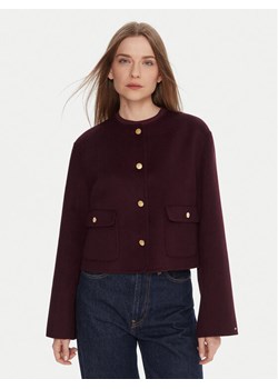 Tommy Hilfiger Kurtka przejściowa WW0WW47446 Bordowy Regular Fit ze sklepu MODIVO w kategorii Kurtki damskie - zdjęcie 186028978