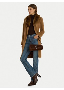 LAUREN RALPH LAUREN Płaszcz wełniany 297P04148002 Brązowy Straight Fit ze sklepu MODIVO w kategorii Płaszcze damskie - zdjęcie 186029355