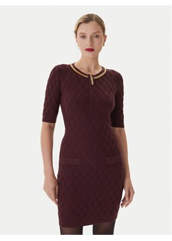 Elisabetta Franchi Sukienka koktajlowa AM-20B-56E2-V480 Bordowy Regular Fit ze sklepu MODIVO w kategorii Sukienki - zdjęcie 186029826