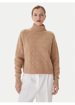 Elisabetta Franchi Sweter MK-55T-57E2 Brązowy Regular Fit ze sklepu MODIVO w kategorii Swetry damskie - zdjęcie 186030286