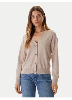 Guess Jeans Kardigan W4BR16 Z3HO2 Beżowy Regular Fit ze sklepu MODIVO w kategorii Swetry damskie - zdjęcie 186030298
