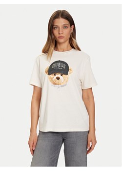 Guess T-Shirt V5BI09 I3Z14 Écru Relaxed Fit ze sklepu MODIVO w kategorii Bluzki damskie - zdjęcie 186030565