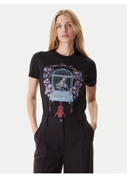 Versace Jeans Couture T-Shirt 79HAHP04 CJ01P Czarny Regular Fit ze sklepu MODIVO w kategorii Bluzki damskie - zdjęcie 186030937