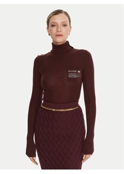 Elisabetta Franchi Golf MK-43B-57E2-V320 Bordowy Regular Fit ze sklepu MODIVO w kategorii Swetry damskie - zdjęcie 186031178