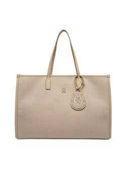 Tommy Hilfiger Torebka Th City Large Tote Melton AW0AW18215 Beżowy ze sklepu MODIVO w kategorii Torby Shopper bag - zdjęcie 186031306