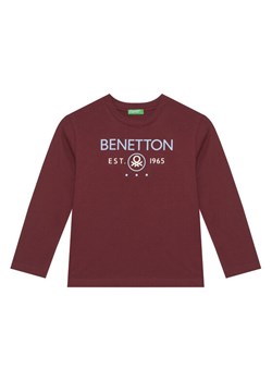 United Colors Of Benetton Bluzka 3I1XC10Q3 Bordowy Regular Fit ze sklepu MODIVO w kategorii T-shirty chłopięce - zdjęcie 186031746