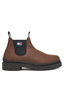 Tommy Jeans Sztyblety Tjm Chelsea Leather Wl EM0EM01670 Brązowy ze sklepu MODIVO w kategorii Buty zimowe męskie - zdjęcie 186031878