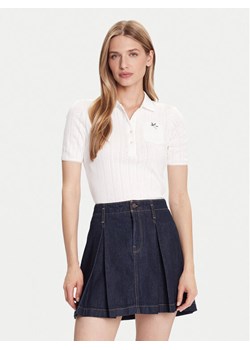 Lacoste Polo DF5296 Écru Slim Fit ze sklepu MODIVO w kategorii Bluzki damskie - zdjęcie 186032776