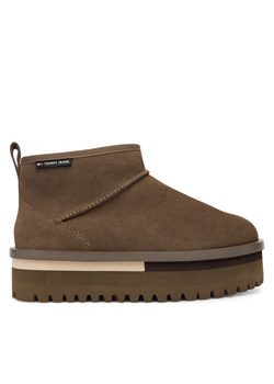 Tommy Jeans Śniegowce Tjw Flatform Snow Boot Suede EN0EN02841 Brązowy ze sklepu MODIVO w kategorii Śniegowce damskie - zdjęcie 186032817