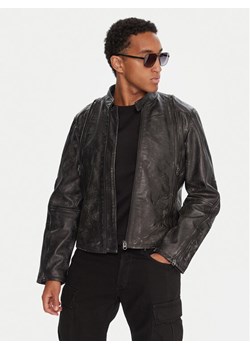 G-Star Raw Kurtka skórzana D26931-E082 Szary Regular Fit ze sklepu MODIVO w kategorii Kurtki męskie - zdjęcie 186033146