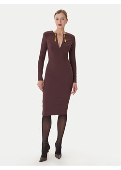 Elisabetta Franchi Sukienka koktajlowa AB-805-57E2-V460 Bordowy Slim Fit ze sklepu MODIVO w kategorii Sukienki - zdjęcie 186033188