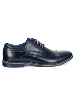 Buty męskie skórzane eleganckie 276LU granatowe ze sklepu butyolivier w kategorii Buty eleganckie męskie - zdjęcie 186056597
