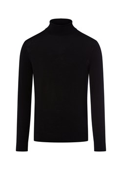 Selected Męski sweter z golfem wykonany z wełny merynosów - SLHTray Mężczyźni drobna dzianina czarny jednolity ze sklepu vangraaf w kategorii Swetry męskie - zdjęcie 186057926