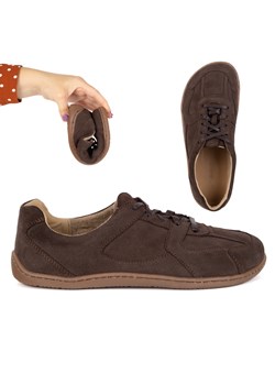 Buty BAREFOOT minimalistyczne skórzane 0796W welur brązowe ze sklepu butyolivier w kategorii Półbuty damskie - zdjęcie 186058067