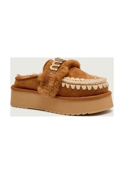 MOU Mule Platform clog - letter logo | shearling | z dodatkiem wełny | skóra ze sklepu Gomez Fashion Store w kategorii Klapki damskie - zdjęcie 186058486