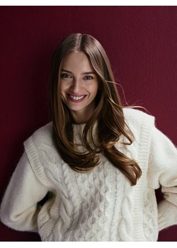 Reserved - Sweter z wełną - złamana biel ze sklepu Reserved w kategorii Swetry damskie - zdjęcie 186069278