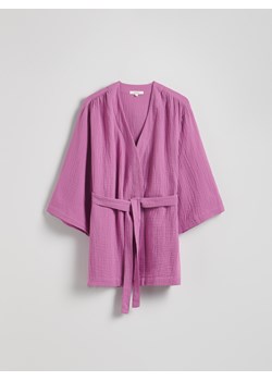 Reserved - Muślinowa sukienka kimono - fioletowy ze sklepu Reserved w kategorii Sukienki ciążowe - zdjęcie 186069475
