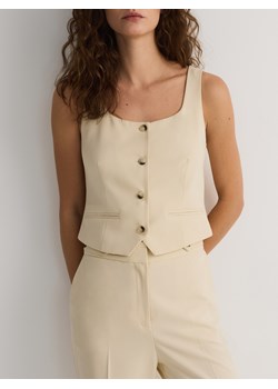 Reserved - Kamizelka garniturowa - złamana biel - id: YS848-01X - marki Reserved - 186071397 Reserved - Kamizelka garniturowa - złamana biel ze sklepu Reserved w kategorii Kamizelki damskie - zdjęcie 186071397