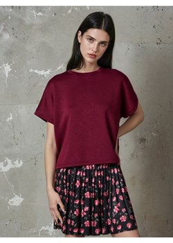 Sinsay - Bluza z krótkim rękawem soft touch - bordowy - id: 025FJ-83X - marki Sinsay - 186081746 Sinsay - Bluza z krótkim rękawem soft touch - bordowy ze sklepu Sinsay w kategorii Bluzy damskie - zdjęcie 186081746