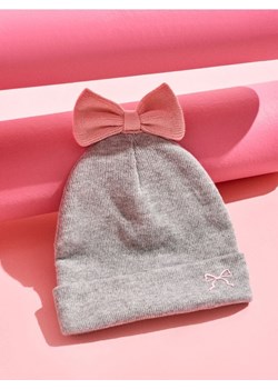 Sinsay - Czapka beanie z kokardą - szary - id: 097FG-09M - marki Sinsay - 186081947 Sinsay - Czapka beanie z kokardą - szary ze sklepu Sinsay w kategorii Czapki dziecięce - zdjęcie 186081947