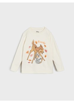 Sinsay - Koszulka z długimi rękawami Bambi - kremowy - id: 139FT-01X - marki Sinsay - 186082068 Sinsay - Koszulka z długimi rękawami Bambi - kremowy ze sklepu Sinsay w kategorii Bluzki dziewczęce - zdjęcie 186082068