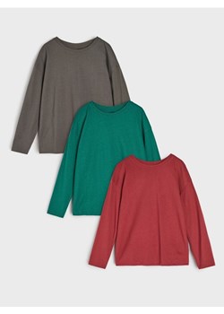 Sinsay - Koszulki z długimi rękawami 3 pack - bordowy ze sklepu Sinsay w kategorii T-shirty chłopięce - zdjęcie 186082448