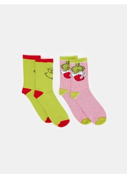Sinsay - Skarpetki 2 pack Grinch - wielobarwny ze sklepu Sinsay w kategorii Skarpetki damskie - zdjęcie 186082577