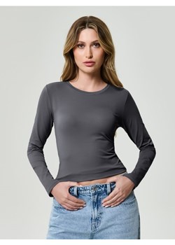 Sinsay - Gładka bluzka z długimi rękawami - szary - id: 477EU-90X - marki Sinsay - 186082887 Sinsay - Gładka bluzka z długimi rękawami - szary ze sklepu Sinsay w kategorii Bluzki damskie - zdjęcie 186082887