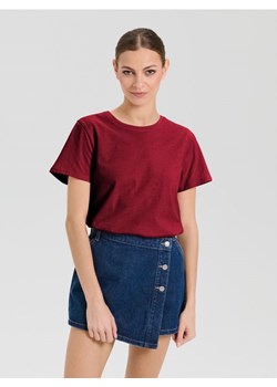 Sinsay - Bawełniana koszulka basic - brązowy ze sklepu Sinsay w kategorii Bluzki damskie - zdjęcie 186082967