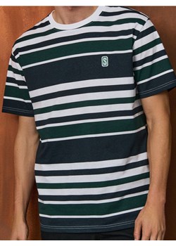 Sinsay - Koszulka w paski z napisem - wielobarwny ze sklepu Sinsay w kategorii T-shirty męskie - zdjęcie 186083158