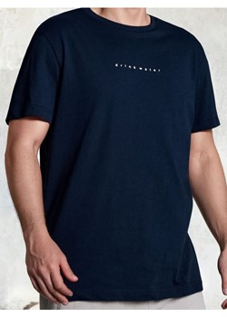 Sinsay - Bawełniana koszulka z napisem - granatowy ze sklepu Sinsay w kategorii T-shirty męskie - zdjęcie 186083196