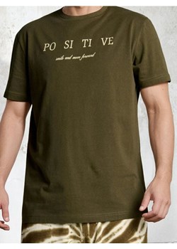 Sinsay - Bawełniana koszulka z napisem - zielony ze sklepu Sinsay w kategorii T-shirty męskie - zdjęcie 186083197
