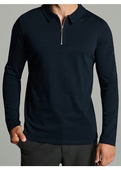 Sinsay - Bawełniana bluza polo - granatowy ze sklepu Sinsay w kategorii Bluzy męskie - zdjęcie 186083358