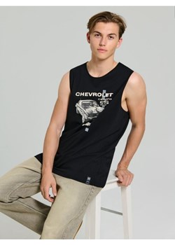 Sinsay - Koszulka na ramiączkach z nadrukiem - czarny ze sklepu Sinsay w kategorii T-shirty męskie - zdjęcie 186083386