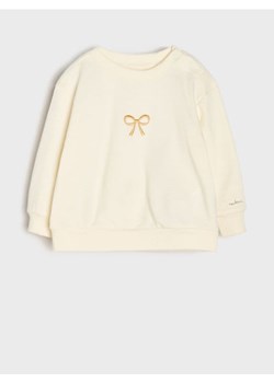Sinsay - Bawełniana bluza ze ściągaczami - kremowy ze sklepu Sinsay w kategorii Bluzy i swetry - zdjęcie 186083678