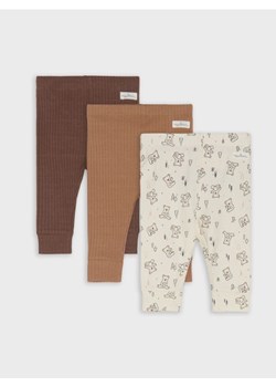 Sinsay - Bawełniane legginsy 3 pack - kremowy ze sklepu Sinsay w kategorii Odzież dla niemowląt - zdjęcie 186083725