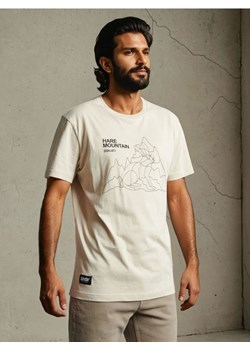 Sinsay - Bawełniana koszulka z nadrukiem - beżowy ze sklepu Sinsay w kategorii T-shirty męskie - zdjęcie 186083798