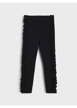 Sinsay - Bawełniane legginsy z falbankami - czarny ze sklepu Sinsay w kategorii Spodnie dziewczęce - zdjęcie 186083955
