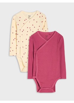 Sinsay - Prążkowane body 2 pack - kremowy ze sklepu Sinsay w kategorii Odzież dla niemowląt - zdjęcie 186084046