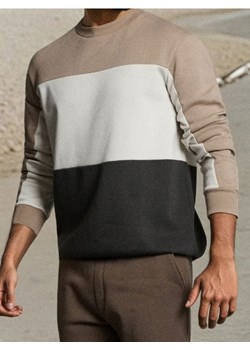 Sinsay - Bluza crewneck color-block - brązowy ze sklepu Sinsay w kategorii Bluzy męskie - zdjęcie 186084048