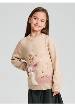Sinsay - Sweter z motywem jesiennym - beżowy ze sklepu Sinsay w kategorii Swetry dziewczęce - zdjęcie 186084287