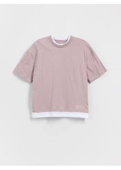 Reserved - Bawełniany t-shirt z nadrukiem - lawendowy ze sklepu Reserved w kategorii T-shirty chłopięce - zdjęcie 186089207