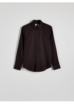 Reserved - Bawełniana koszula slim fit - bordowy ze sklepu Reserved w kategorii Koszule męskie - zdjęcie 186089269