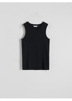 Reserved - Dzianinowy top slim fit - czarny ze sklepu Reserved w kategorii T-shirty męskie - zdjęcie 186089359