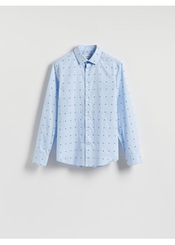 Reserved - Bawełniana koszula slim fit - jasnoniebieski ze sklepu Reserved w kategorii Koszule męskie - zdjęcie 186089718