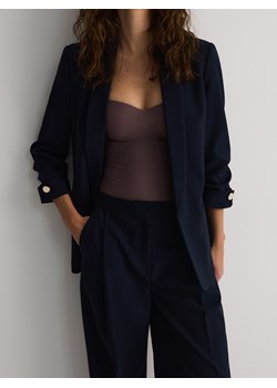 Reserved - Marynarka z marszczonymi rękawami - granatowy ze sklepu Reserved w kategorii Marynarki damskie - zdjęcie 186089879