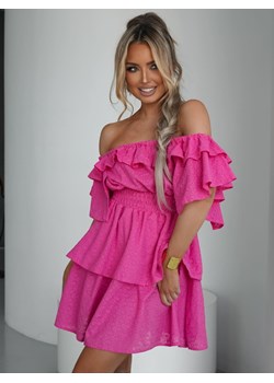 edycja limitowana - haftowana sukienka hiszpanka valentina mielczarkowski polski produkt - fuksja ze sklepu STYLOWO w kategorii Sukienki - zdjęcie 186091065