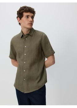 Reserved - Lniana koszula slim fit - zielony - id: 174EG-87X - marki Reserved - 186092528 Reserved - Lniana koszula slim fit - zielony ze sklepu Reserved w kategorii Koszule męskie - zdjęcie 186092528
